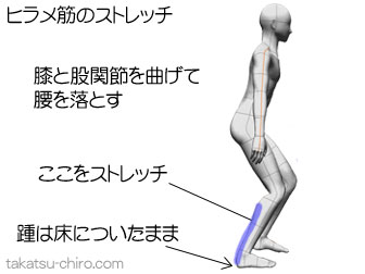 足裏の痛みを治すヒラメ筋のストレッチ